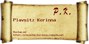 Plavsitz Korinna névjegykártya